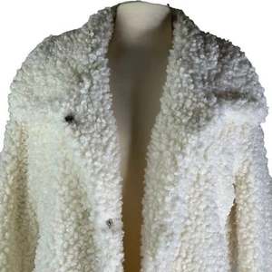 Eyeshadow Cream Colored Lined Teddy Coat Size Medium Gently Worn Condition - Picture 1 of 11