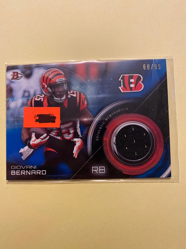 A30,472 - 2015 Bowman Relics Blue #BRGB Giovani Bernard Jersey/99 - Image 1 of 1