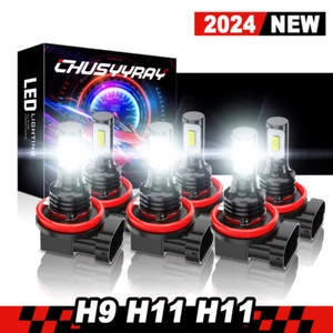 For 2016-2023 Toyota Tacoma 6000K CSP LED Headlight Hi/Lo Beam+Fog Light Bulbs - Picture 1 of 12
