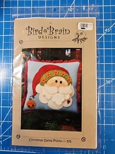 Bird Brain Designs Christmas Santa Pillow #572 Applique 14"X14" "2011" NEW - Picture 1 of 3