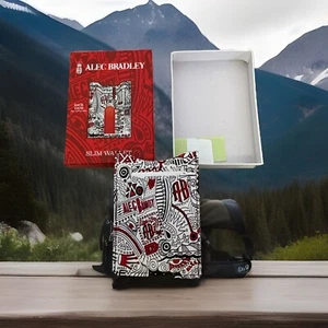Alec Bradley Slim Wallet With Money Clip. Road Warrior White with Design. - Picture 1 of 6