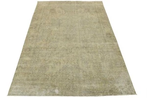 Vintage Anatolia 9’8” x 12’11” Beige Distressed Wool Hand-Knotted Oriental Rug - Picture 1 of 15
