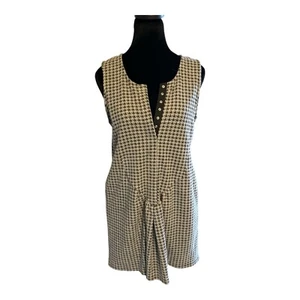 Gray Black Urban Outfitters Silence + Noise Houndstooth Dress Punk Rock Y2K Sz S - Picture 1 of 8