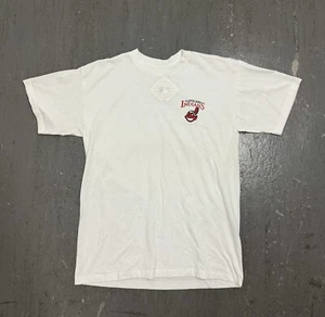 Vintage 90s Single Stitch Cleveland Indians MLB Logo Shirt Herren Large weiß - Bild 1 von 7