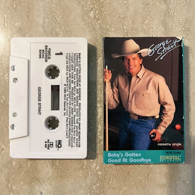 Cassette George Strait Baby's Gotten Good At Goodbye 1989 MCA Single Tested - Image 1 of 2