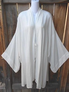 MISSION CANYON ART TO WEAR 785+ KIMONO DUSTER IN CLASSIC SOLID WHITE, 70"B, OS+! - Picture 1 of 4