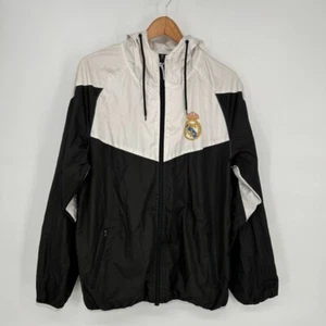 Chaqueta Real Madrid Hombre Grande Negra Blanca Fútbol Fútbol Cremallera Completa Pista Fútbol - Imagen 1 de 10