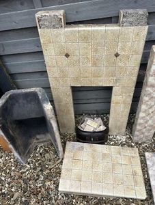 Original 1930s Tiled fireplace surround Grate, Hearth - Picture 1 of 3