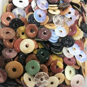 1 Pcs Unisex Donut Pendant Jewelry DIY Disc Peace Buckle Charm Beads Ornament - Picture 1 of 69