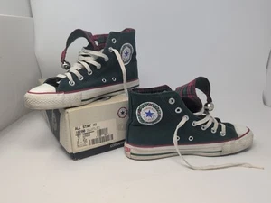 Vintage Converse Chuck Taylor Hi Top Holiday Elf Green/Plaid 5.5M/7.5W Christmas - Picture 1 of 12