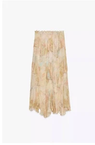 Zara ZW Collection Printed Ruffle Skirt Floral Size M BNWT - Picture 1 of 3
