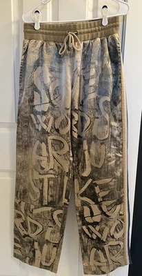Dolce Gabbana Graffiti Streetwear  Pant Track Drawstring Striped Nylon EUC - Image 1 of 4