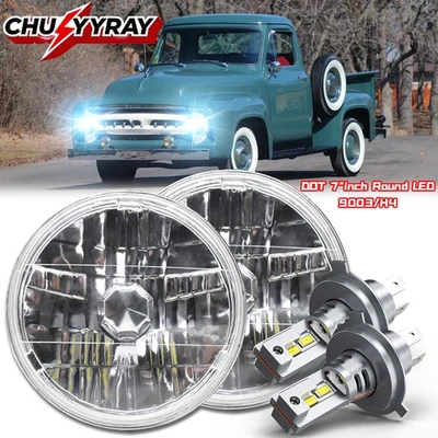 Пара сменных 7-дюймовых светодиодных фар подходит для пикапа Ford F100 1953 1954 1955 1956 1957 - Изображение 1 из 4
