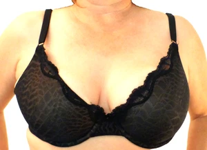 MAIDENFORM SCHWARZ LEOPARD LEICHT GEPOLSTERT SPITZE CUPS HALB BH 38C Neu ohne Etikett - Bild 1 von 4