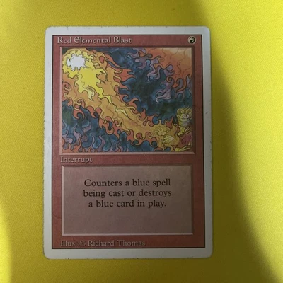 MTG Red Elemental Blast Revised Edition, Regular Card, Moderately Played - Image 1 of 2