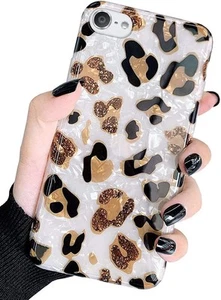 iPod Touch 7. Gen Hülle - Sparkle Translucent Clear Glitter Weiß Leopardenmuster - Bild 1 von 7