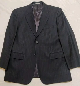 Givenchy Suit Blazer Mens 2-Piece Size 39R Striped Black 2 Button Monsieur - Picture 1 of 11