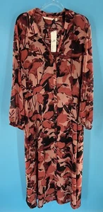 BRAND NEW Soft Surroundings Fauna Shirtdress, Carmine Floral USA XL, MSRP $130 - Picture 1 of 7