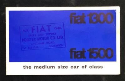 FIAT 1300 1500 SALOON 1961 - 64 MOTOR CAR SALES BROCHURE UK MARKET - Image 1 of 4