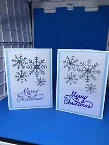 Handarbeit Weihnachtskarte Glitzer Schneeflocke Frohe Weihnachten mit Umschlag - Bild 1 von 1