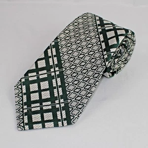 Kings Lynn Green and Grey Abstract Polyester Tie - Picture 1 of 7