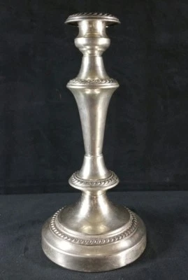 Antigua placa Sheffield anterior a 1840 OSP placa de plata en candelabro de cobre 12" en muy buen estado Foto 1 de 4