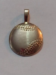 14K Gold Baseball Pendant - Picture 1 of 11