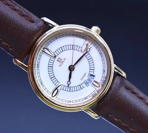 Vtg CITIZEN NOBLIA Watch Women Gold Tone Date 4610-E61279 NEW BATTERY & BAND - Picture 1 of 10