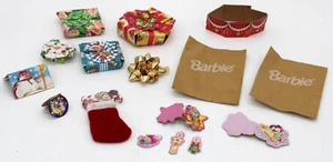 Barbie Doll Christmas STOCKING Gift Shop 16 Piece Lot Accessories Vintage LOOK! - Picture 1 of 7