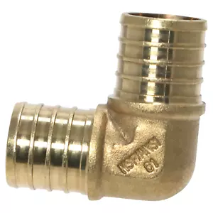 25 PIECES 1" PEX ELBOW - BRASS CRIMP FITTINGS (LEAD-FREE) - Picture 1 of 9