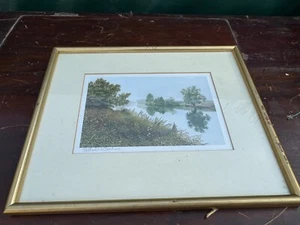 VINTAGE MICHAEL N OXENHAM SIGNIERTER DRUCK RIVER STREAM GERAHMT - Bild 1 von 6