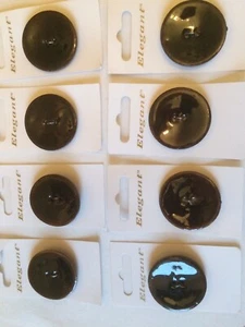 BUTTONS 1 5/8” INCHES . DEEP BROWN EIGHT ALL ON DISPLAY CARDS - Picture 1 of 5