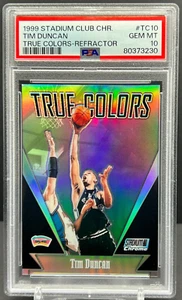 1999-00 Stadium Club cromo colores verdaderos Tim Duncan PSA 10 GEM Spurs refractor - Imagen 1 de 2