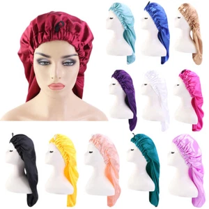 Mujer Elástico Satén Gorro Pelo Largo Calcetín Turbante Noche Dormir Gorro Prendas para la cabeza - Imagen 1 de 34