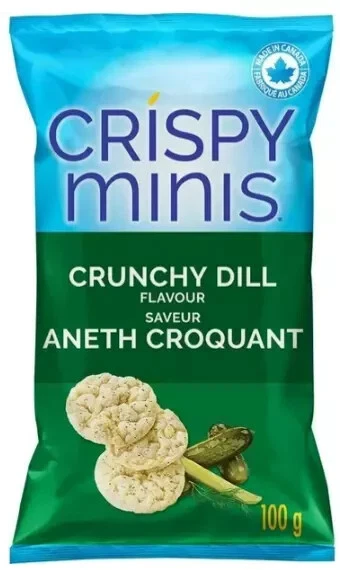 Quaker Crispy Minis Chips Crunchy Dill 10 Bags 100g Each Canadian