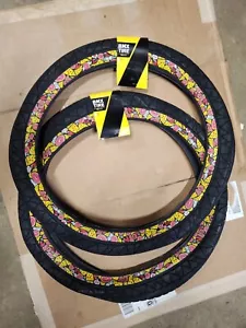 Par de neumáticos de bicicleta BMX GT POOL 20x 2,3" 60 psi banda de rodadura NEGRA COMIDA CHATARRA flanco - Imagen 1 de 2