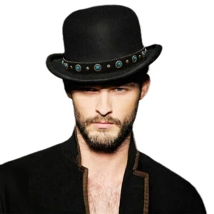 Men Women Classical Bowler Hats Retro Fedora Sunhat Jazz Derby Caps 7 1/8-7 3/8 - Picture 1 of 31