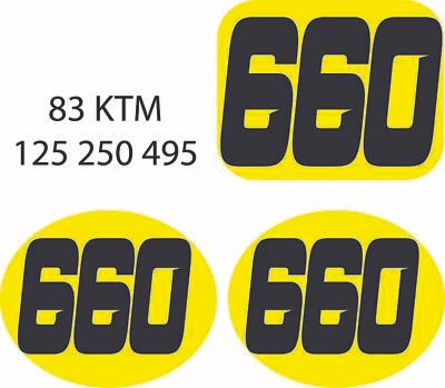 83 1983 KTM 125 250 495 preimpreso matrícula fondo calcomanía  Foto 1 de 3