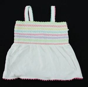 Gymboree Girl's Embroidered Shirred Tank Top LB3 White/Multicolor Size 8 - Picture 1 of 3