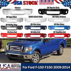 STEEL FRONT BUMPER FACE BAR FIT FORD F-150 F150 2009-2013 2014 W/ FOG LIGHT HOLE - Picture 1 of 89