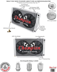 SR 3 Row DP Radiator,2 13" Fans,1.5,1.5 for 1961-1965 Lincoln Continental LS - Foto 1 di 10