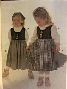 VTG Burda 9955 Oktoberfest Girls Dirndl Dress  Blouse Multi SZ 2 3 4 5 6 7 8 FF - Picture 1 of 3