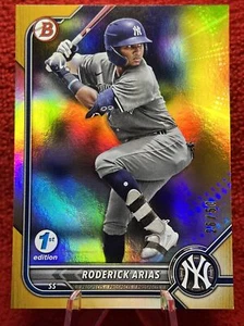 2022 Bowman Draft 1st Edition Gold Foil /50 #BD-79 Roderick Arias - Yankees - Picture 1 of 6