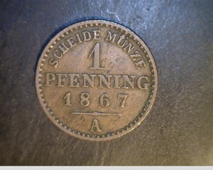 1867-A Germany, Prussia, 1 Pfennig, High Grade Copper Coin  (Ger-5X) - Picture 1 of 2
