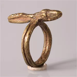 13672 Senufo Bronze Ring Chamäleon verlorene Form Elfenbeinkeste - Bild 1 von 5