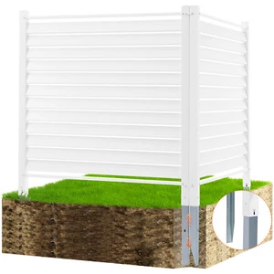 VEVOR Gartenzaun Sichtschutzzaun Windschutzzaun PVC Lamellenzaun 122x122cm - Bild 1 von 12