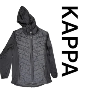 Kappa Men's Long Sleeve Zip Up Pockets Quilted Hooded Jacket Black Size Small - Picture 1 of 6