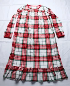 Carter's Girl's Fleece Plaid Long Sleeve Pajama Nightgown BL1 Red Size 8-10 - Picture 1 of 3