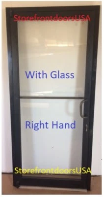 GLASS Storefront Door RH-offset pivot Bronze Anodized 3X7 w-GLASS & Closer - Image 1 of 3