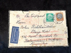 December 2, 1941 Airmail Cover sent from Berlin Germany to Kalamazoo Michigan - Picture 1 of 4